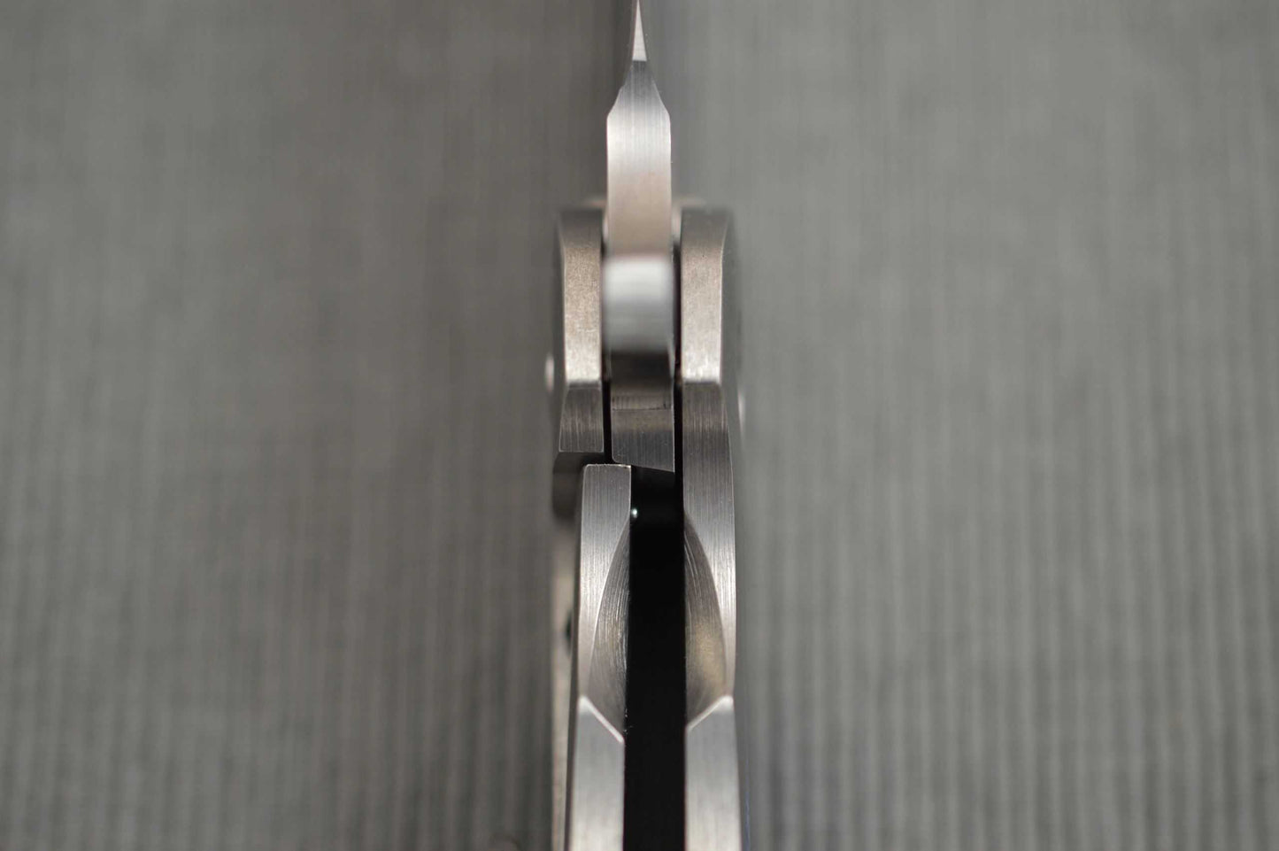 Direware S-96 Flipper, Titanium Frame, Blue Silver Twill Inlays, Satin S110V Blade (SOLD)