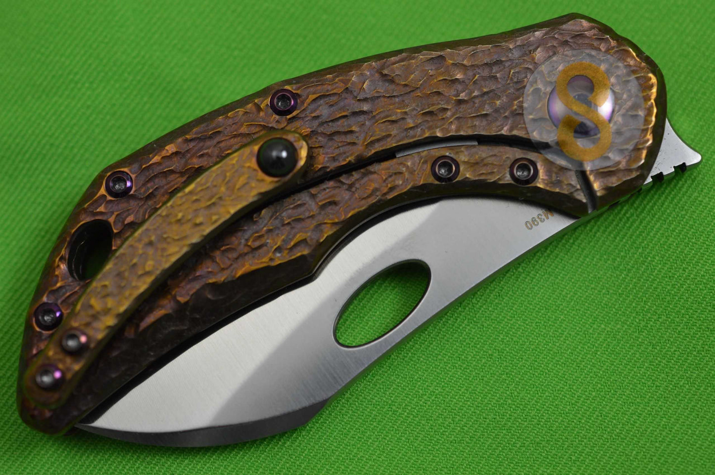Olamic Cutlery BUSKER, "iSolo Special Edition", Largo M390 Blade, Molten Titanium Frame (SOLD)