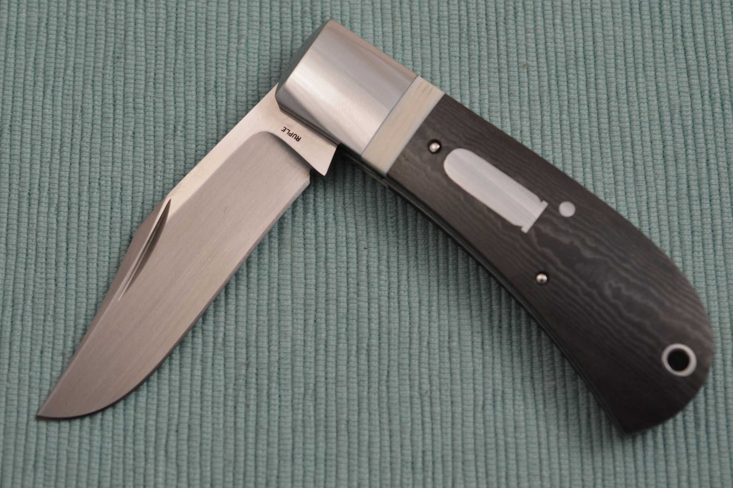 Bill Ruple LANNY'S CLIP, Black Micarta Scales, Fossil Bone Inlay, 2018 Blade Show (SOLD)
