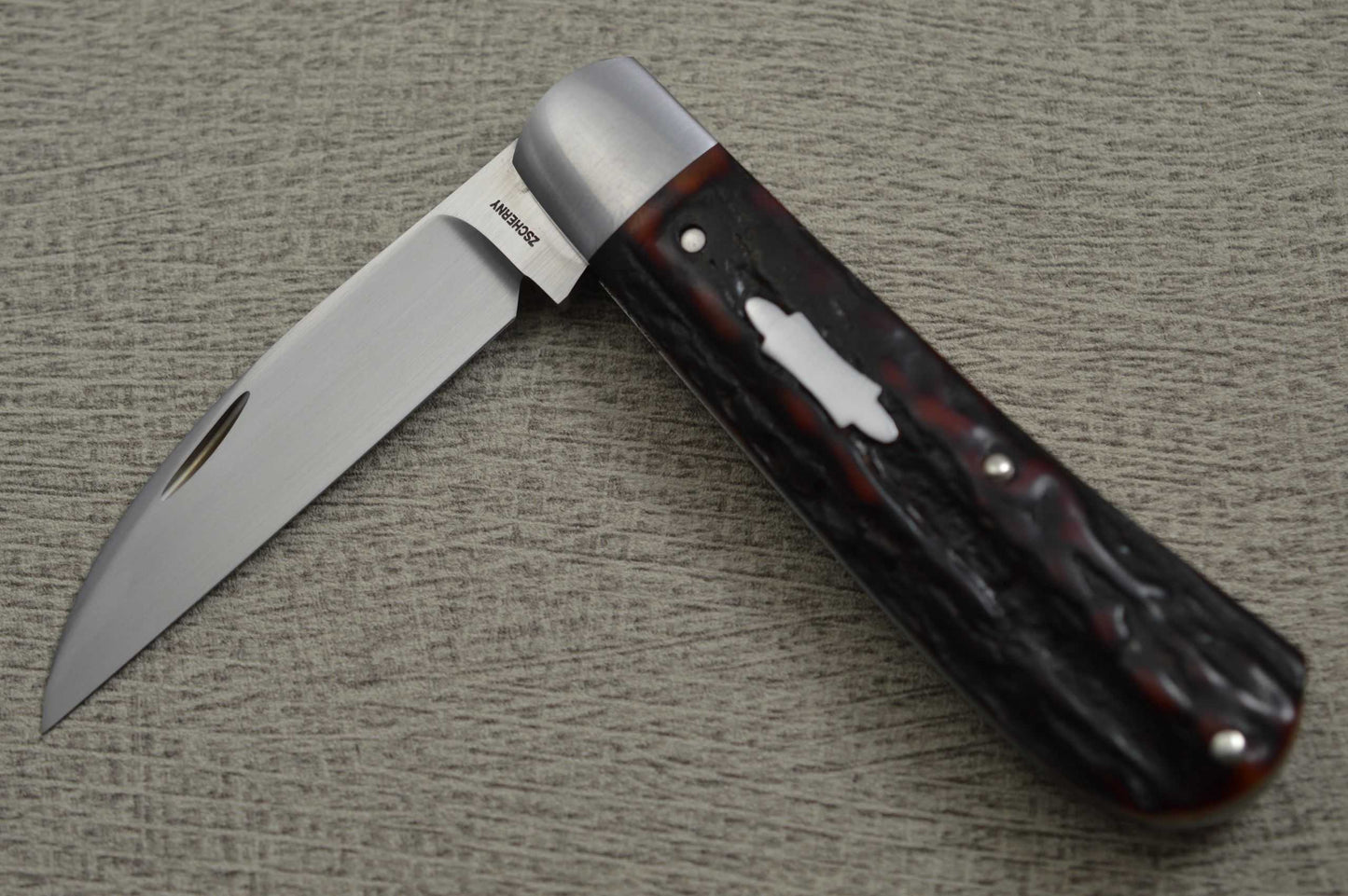 Mike Zscherny Swayback Jack Amber Stag Slip-Joint Folding Knife (SOLD)