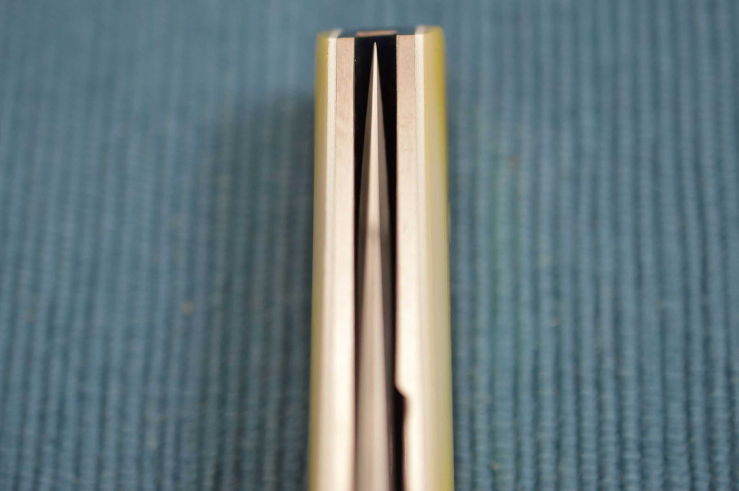 Chuck Gedraitis YAKUZA Liner Lock Folding Knife with Hamon, Gold Lip Pearl Scales, Timascus Bolster (SOLD)