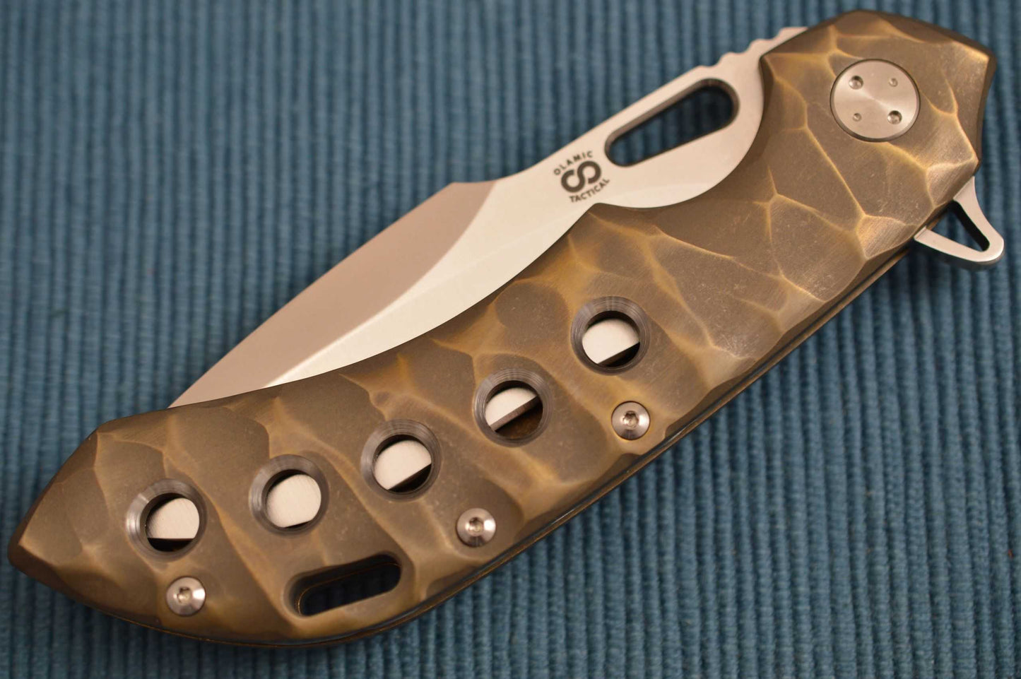 Olamic Cutlery Wayfarer 247 Harpoon Blade, Sculpted Bronze Seabed Handle (SOLD)