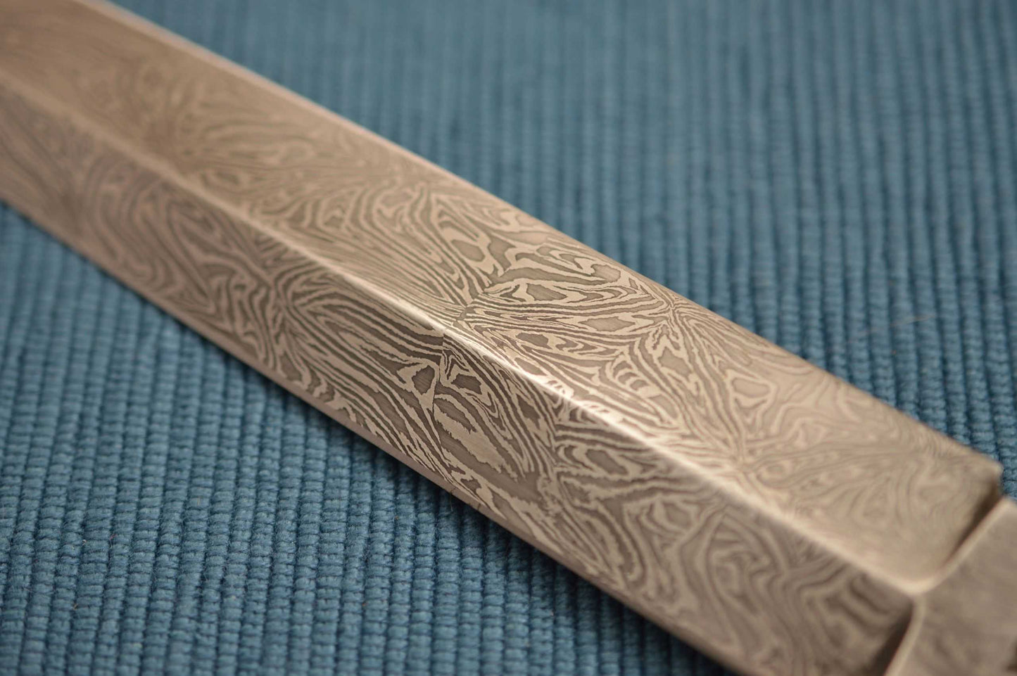 Gary Mulkey Mosaic Damascus Dagger, Snakewood with Silver Wire Inlays (SOLD)