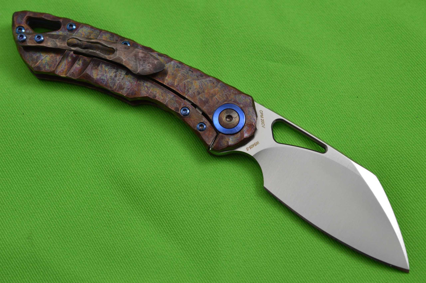 Olamic Cutlery WHIPPERSNAPPER, Antique Entropic Finish, 20CV Sheepsfoot Blade (SOLD)