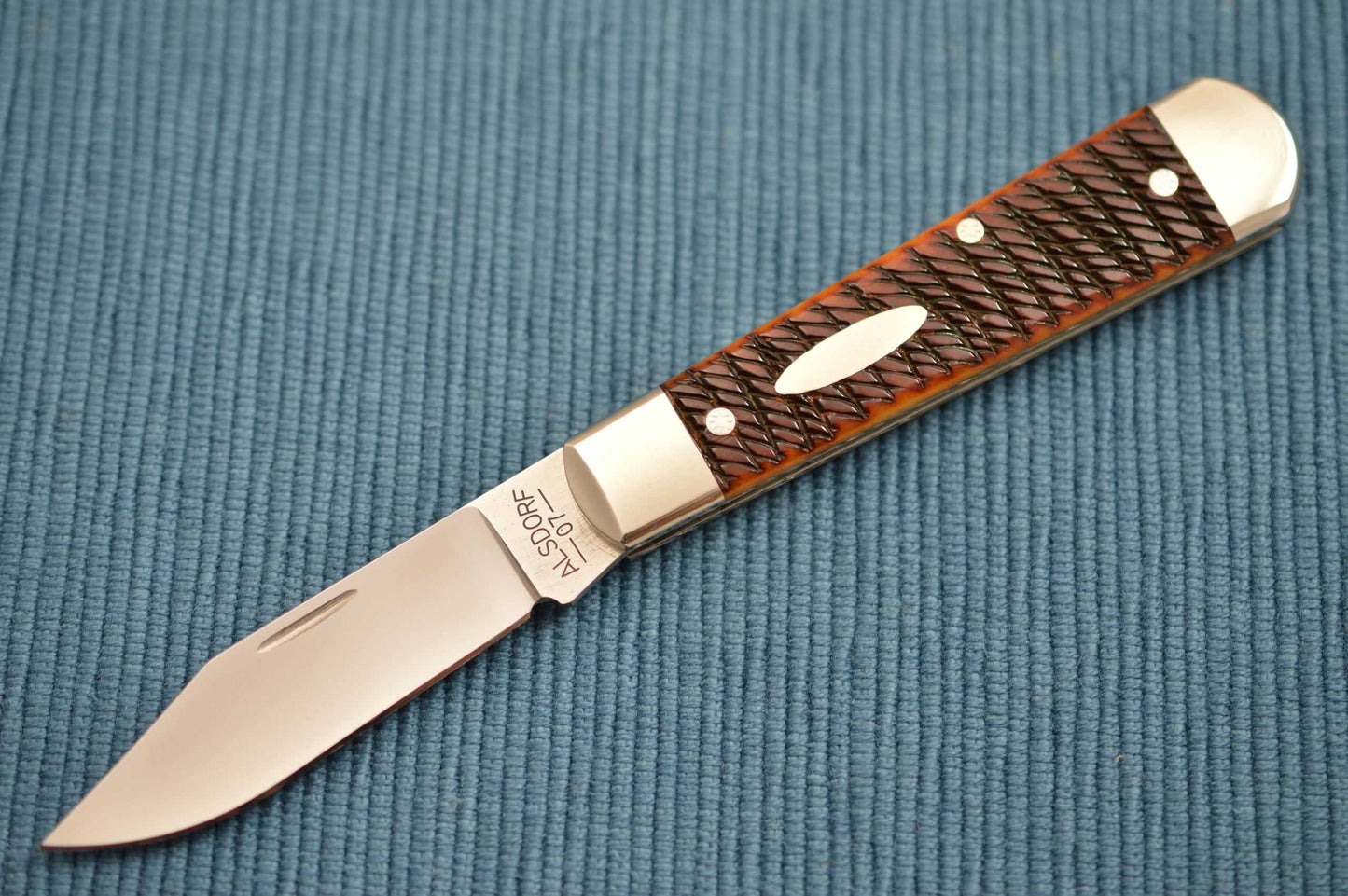 Mike Alsdorf Jigged Bone Slip-Joint Jack Knife, File-Worked Liners (SOLD)