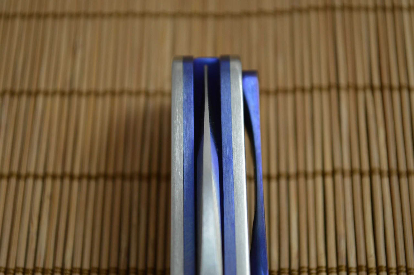 Olamic Cutlery "Gambit" Serge Panchenko Design, Liner-Lock Flipper, Full Titanium, Anodized Blue Liners (SOLD)