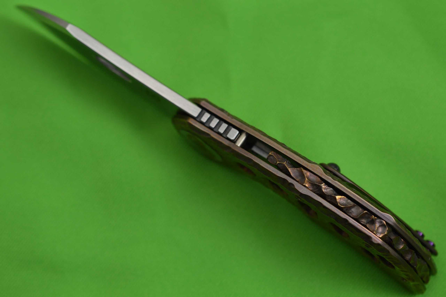 Olamic Cutlery BUSKER, "iSolo Special Edition", Largo M390 Blade, Molten Titanium Frame (SOLD)