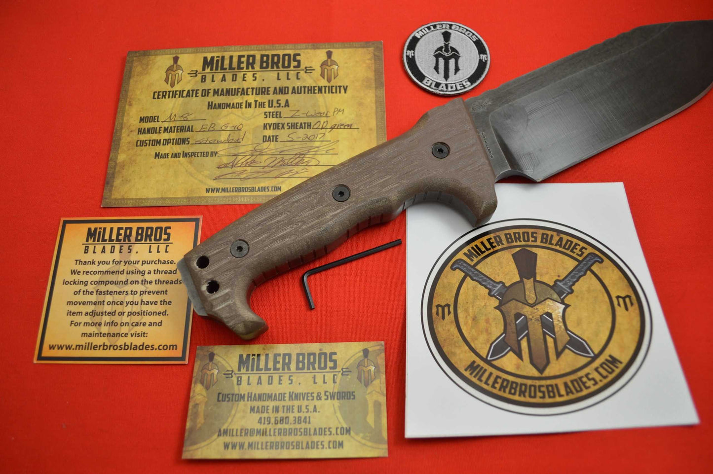 Miller Bros. Blades Full Size M-8, Z-Wear, Kydex and Leather Sheath (SOLD)
