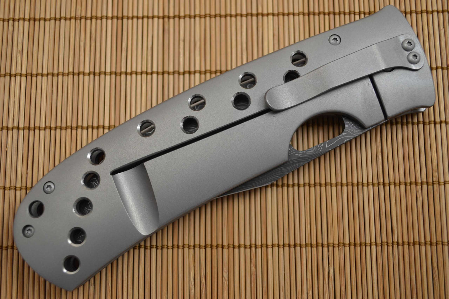 Tom Mayo 25th Anniversary Damascus Blade, Frame-Lock Folder (SOLD)