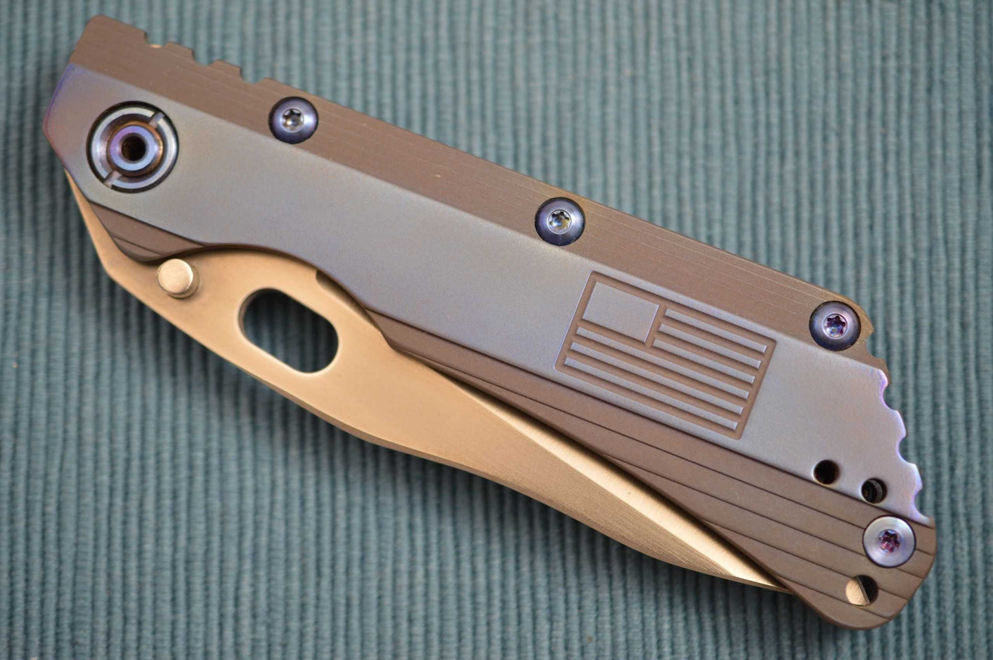 Duane Dwyer SMF Custom Folding Knife, U.S.A. Flag (SOLD)