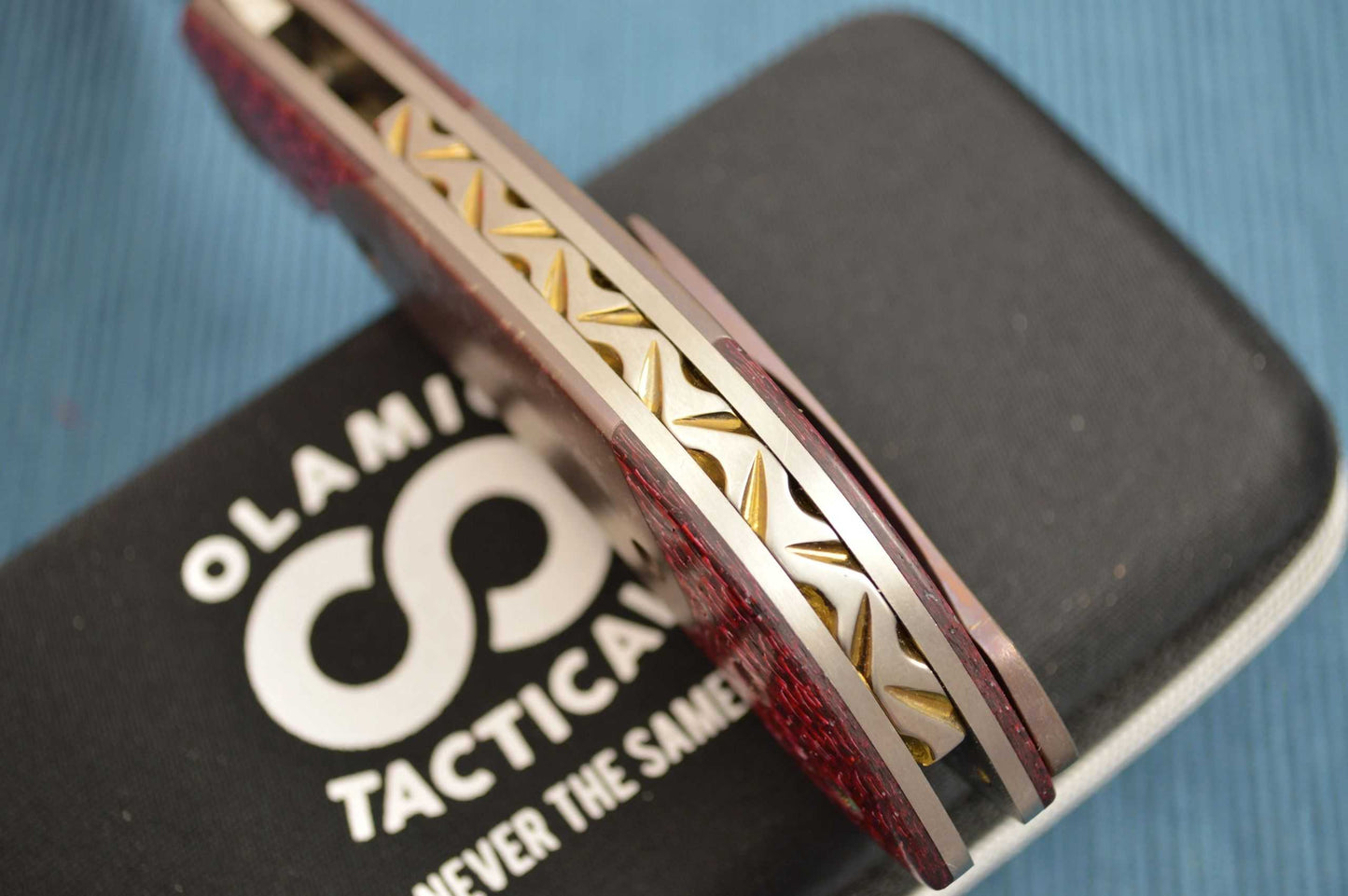 Olamic Cutlery Wayfarer Compact, One-Off Multi-Color Anodizing, Filework (SOLD)