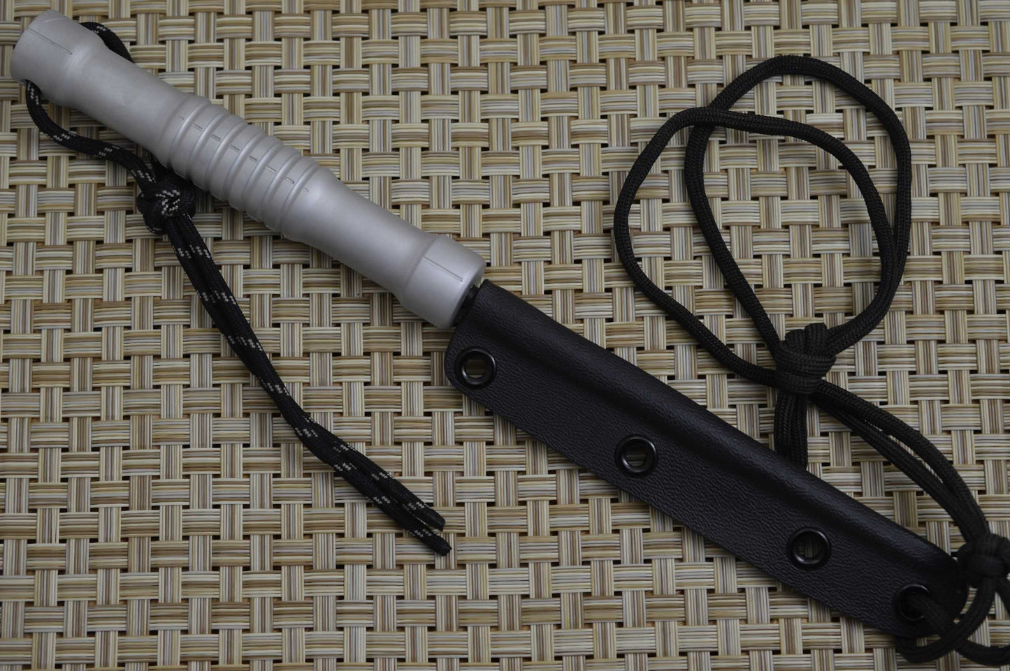 G.H.K. "Spike", Bead Blasted Duraluminum, Kydex Neck Sheath, Paracord (SOLD)