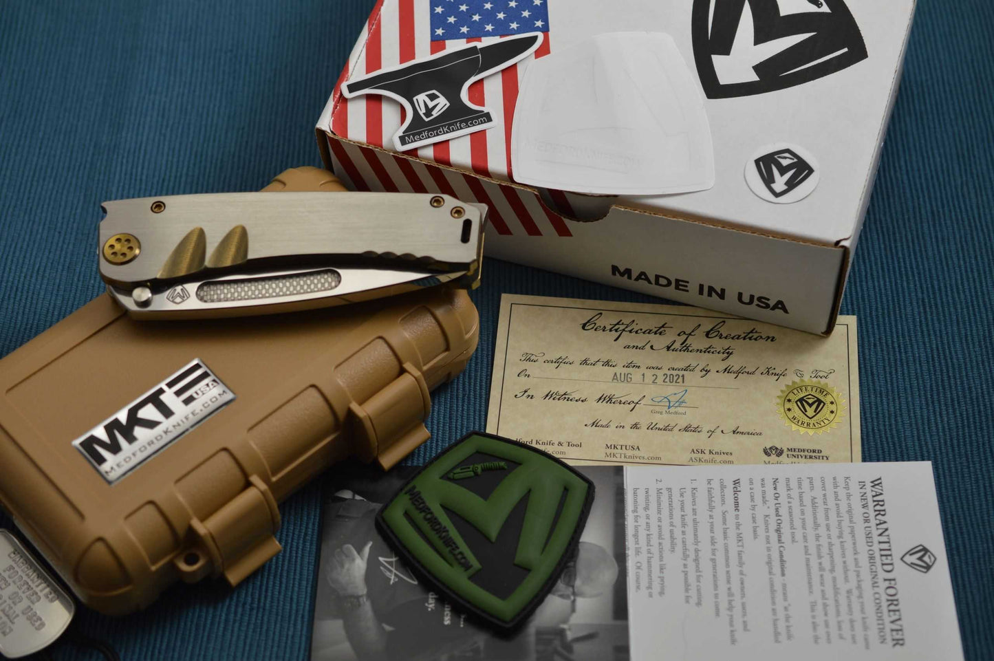 Medford MARAUDER Polished Blade, Bronze Anodized Frame-Lock Folding Knife (SOLD)