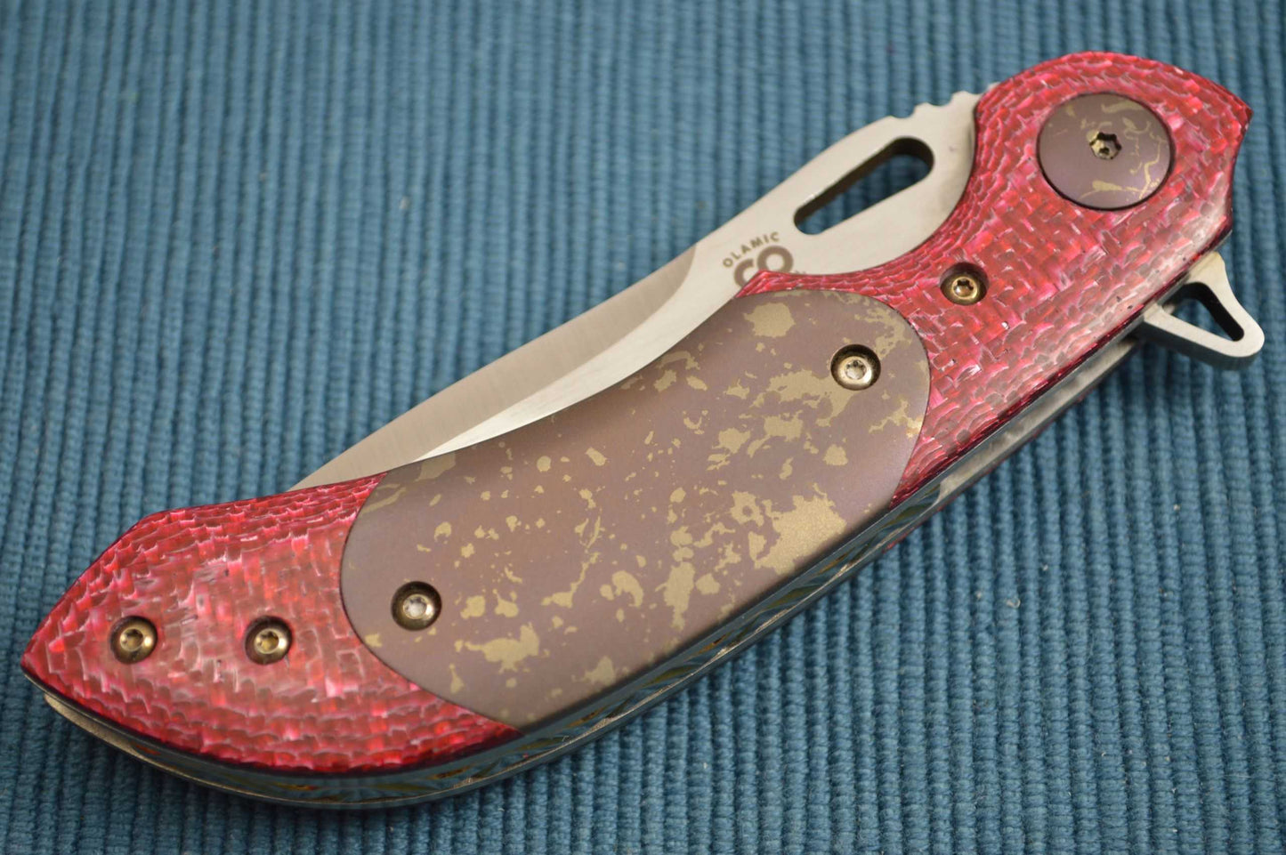 Olamic Cutlery Wayfarer Compact, One-Off Multi-Color Anodizing, Filework (SOLD)
