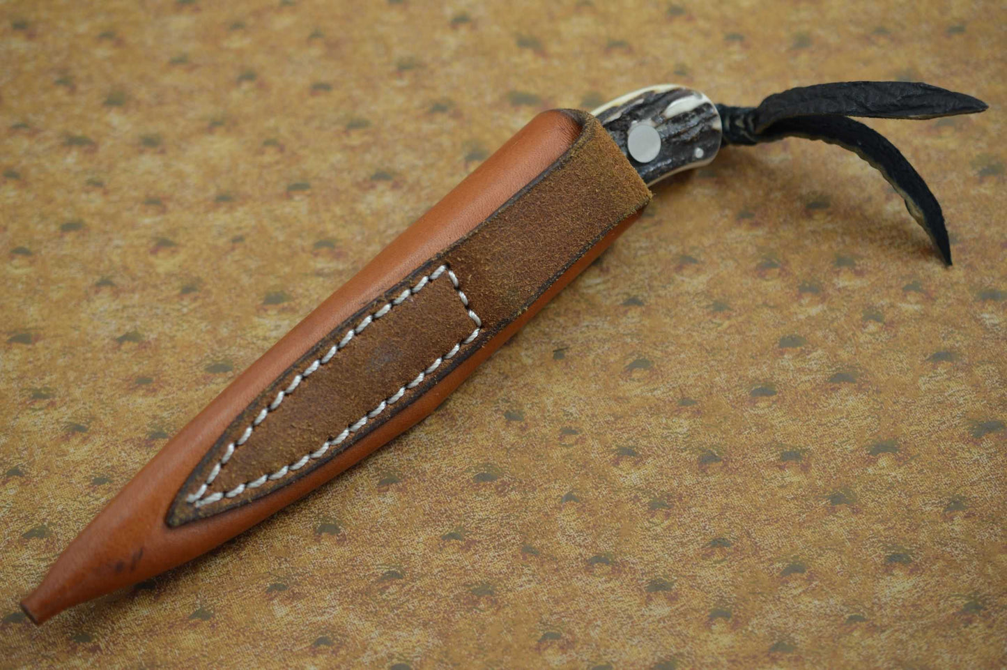 Masao Takahashi Stag Bird and Trout Knife and Leather Sheath (SOLD)