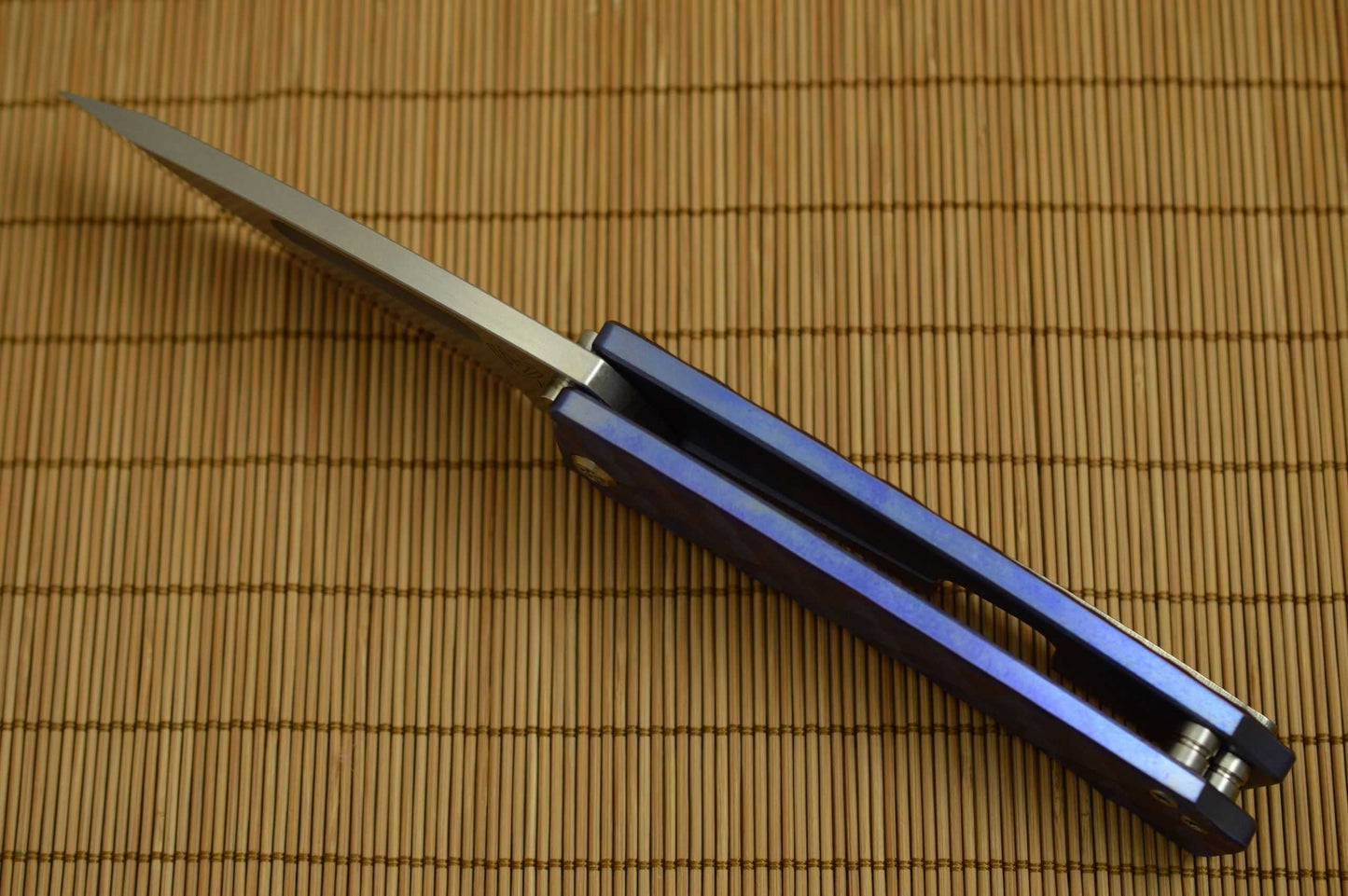 Medford Knife and Tool MIDI MARAUDER, Custom Sculpted and Anodized Titanium Frame (SOLD)