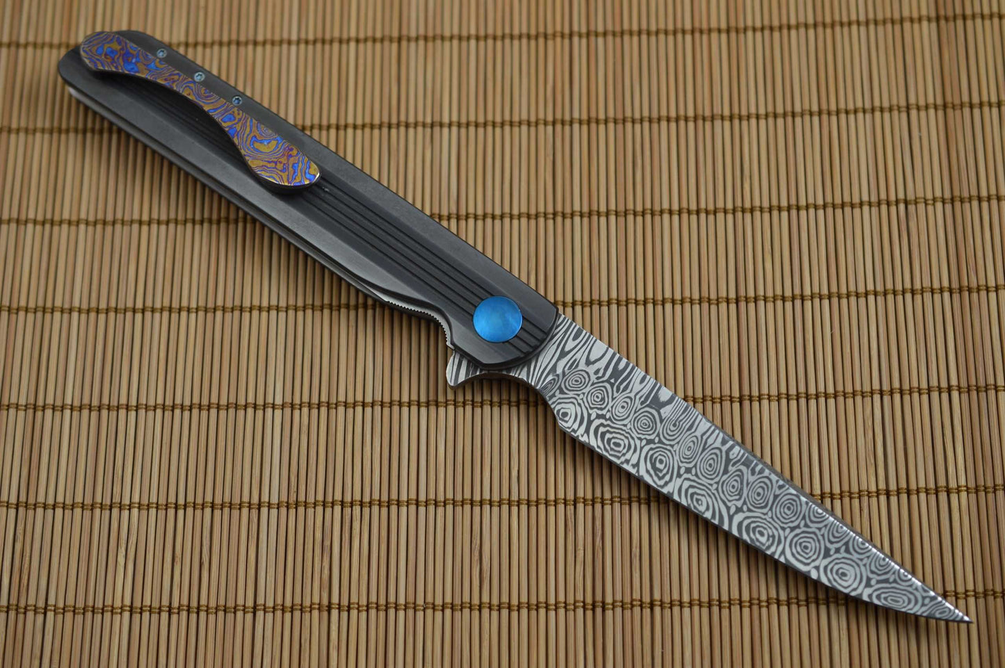 Matthew Lerch SCAMP Liner-Lock Flipper, Damasteel, Zirconium Scales, Blade Show 2019 (SOLD)