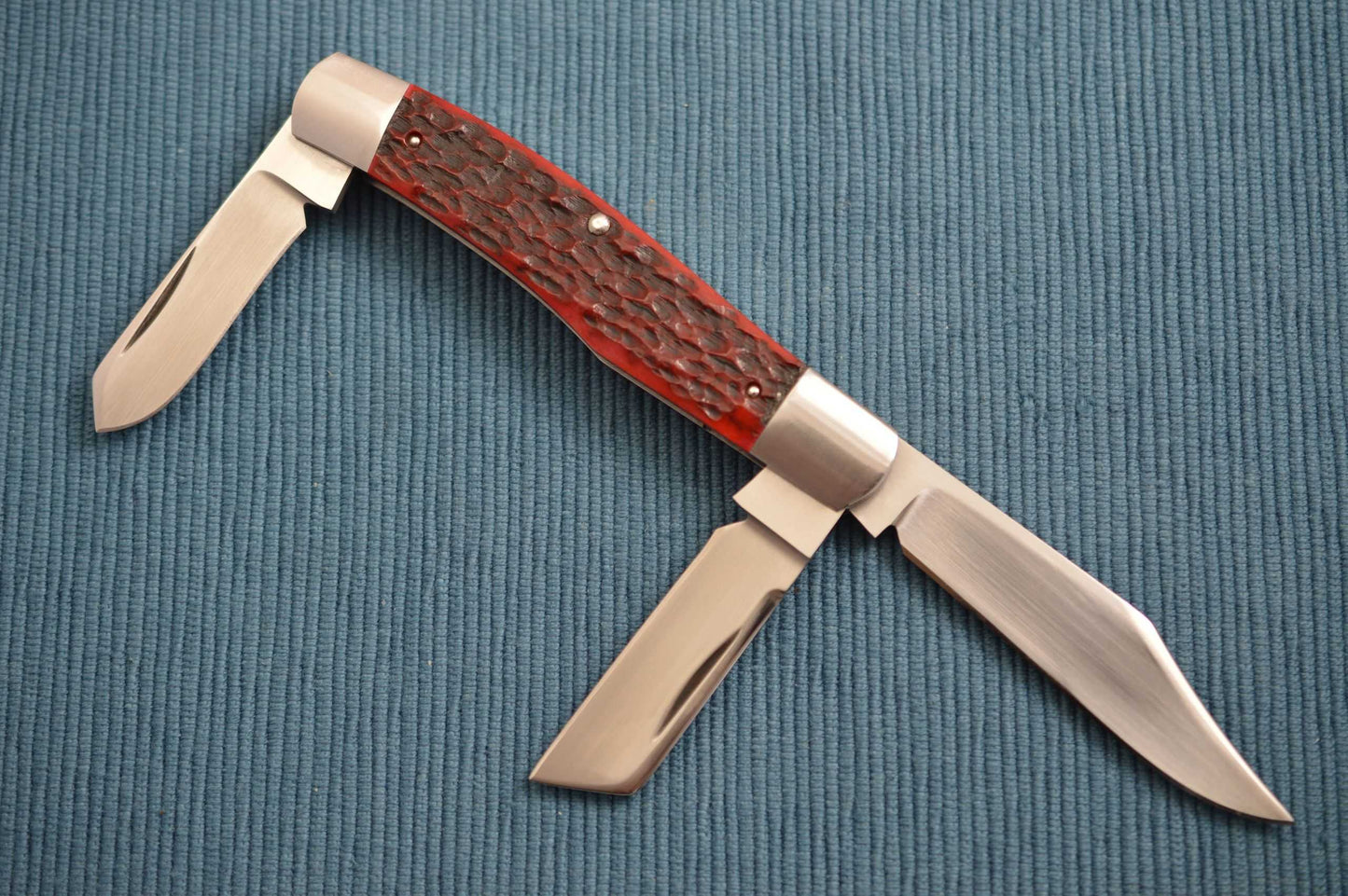 Luke Swenson 3-Blade Jigged Bone Stockman, Slip-Joint Folding Knife (SOLD)