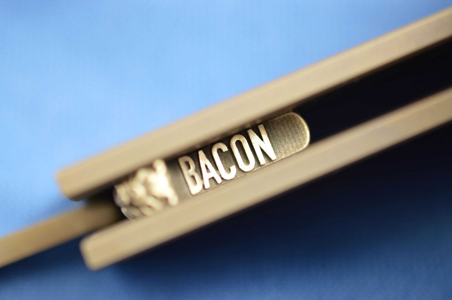 Michael Zieba Custom "GOT BACON?" Laser Etched Balisong Knife, Silver Pigs Spacers (SOLD)