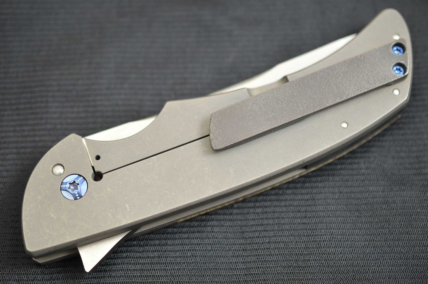 Pohan Leu "Negligence" Frame-Lock Flipper, Thunderstorm Kevlar, Zirconium Bolster & Clip (SOLD)