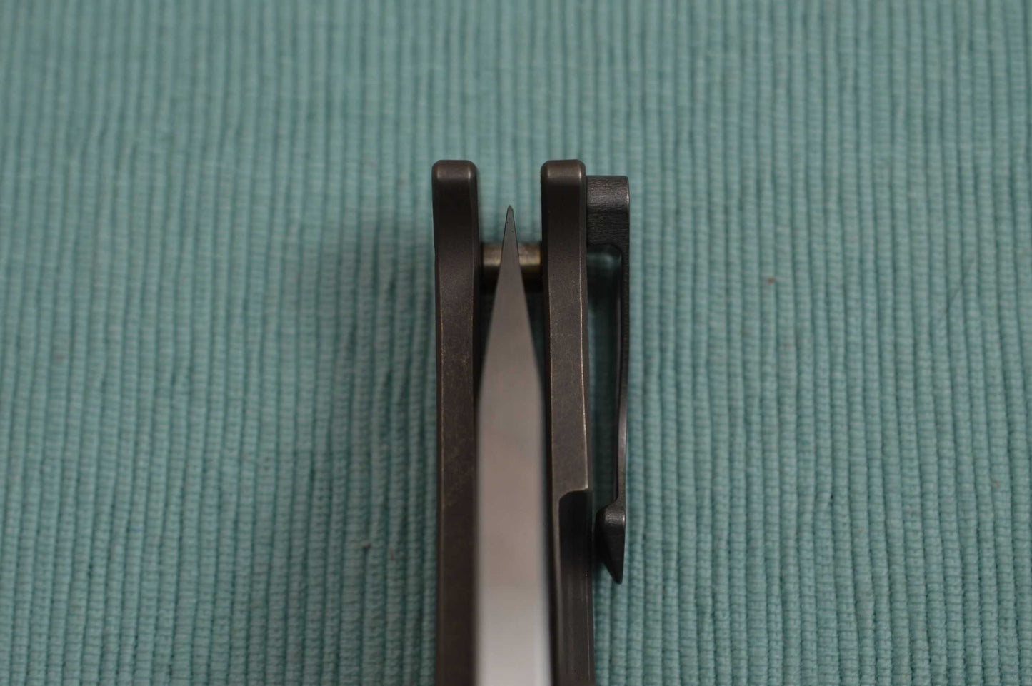Medford Knife and Tool Flipper FUK, Tumbled D2 Blade, Bronze Anodized Sculpted Titanium Handle (SOLD)