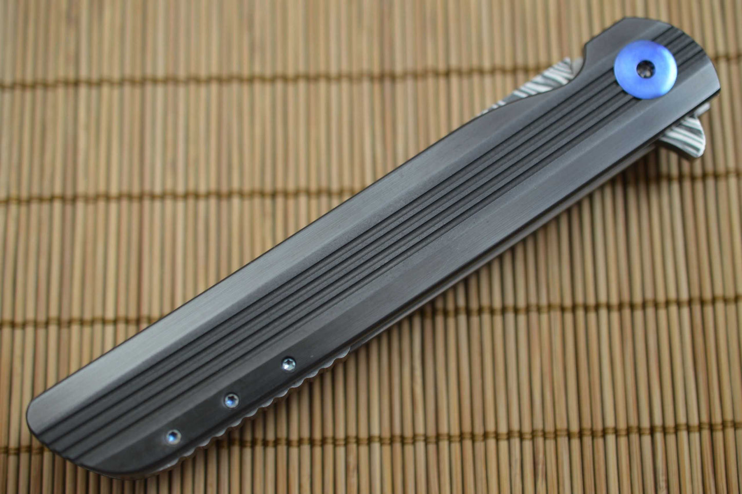 Matthew Lerch SCAMP Liner-Lock Flipper, Damasteel, Zirconium Scales, Blade Show 2019 (SOLD)