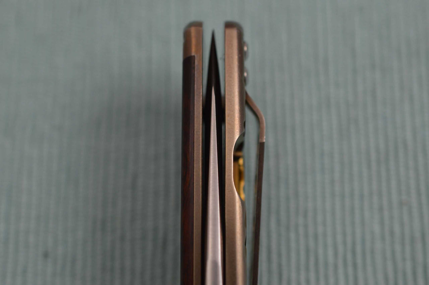 ORIGINAL Rick Hinderer Custom FIRETAC, Bronze Anodized, Cocobolo Inlay (SOLD)