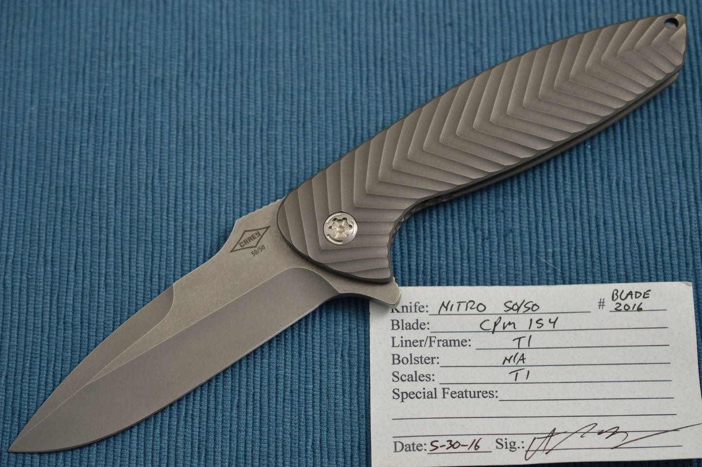 Peter Carey NITRO 50/50 Full Titanium Frame-Lock Flipper (SOLD)