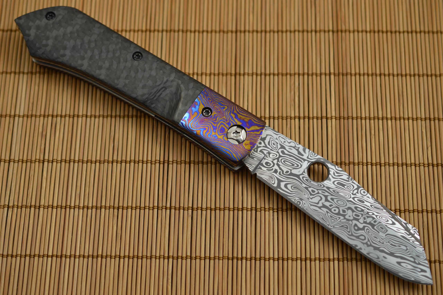 Tyler Turner PROTOTYPE Slip-Joint Folding Knife, Damasteel Blade, 2018 ICCE (SOLD)