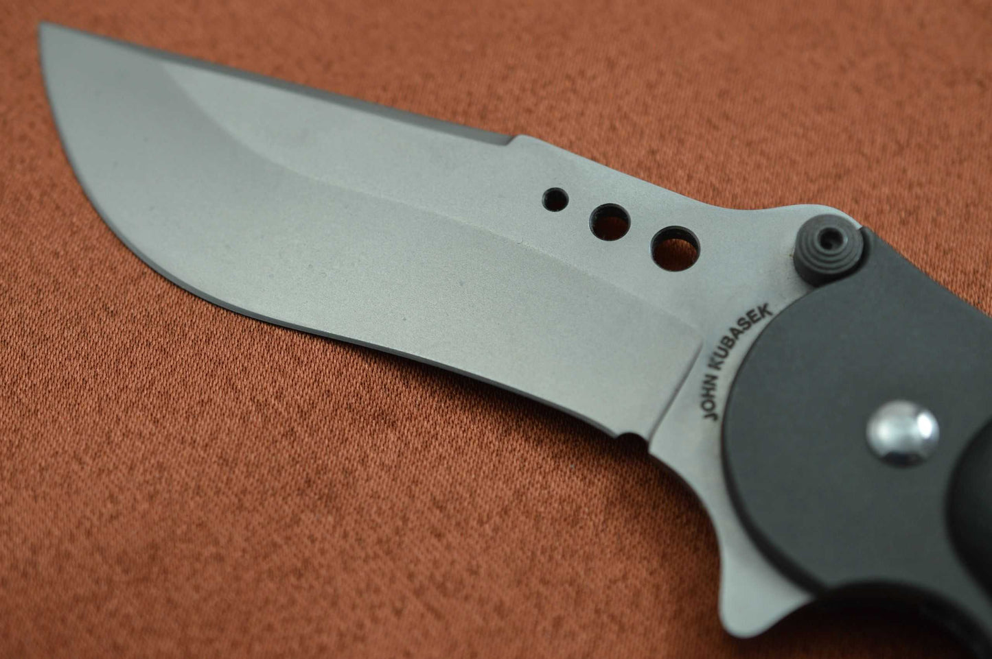 John Kubasek Custom Liner-Lock Flipper, Carbon Fiber, Impact Tool (SOLD)