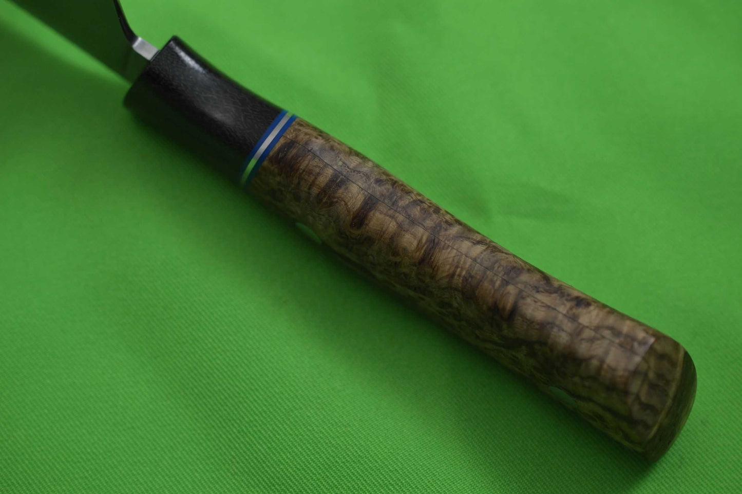 Salem Straub Gyuto Chef's Knife, Stabilized Burl, Aldo's W2 Hamon (SOLD)