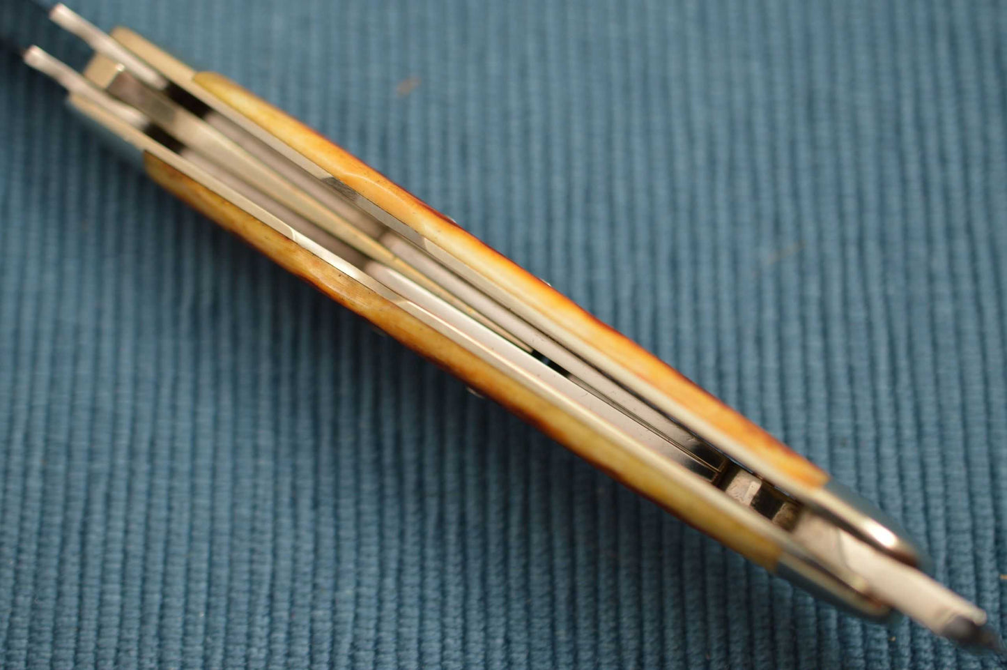 Robert Enders Three-Blade Lock-Back Whittler, Jigged Bone Slip-Joint Folding Knife (SOLD)