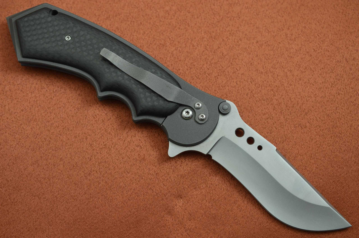 John Kubasek Custom Liner-Lock Flipper, Carbon Fiber, Impact Tool (SOLD)
