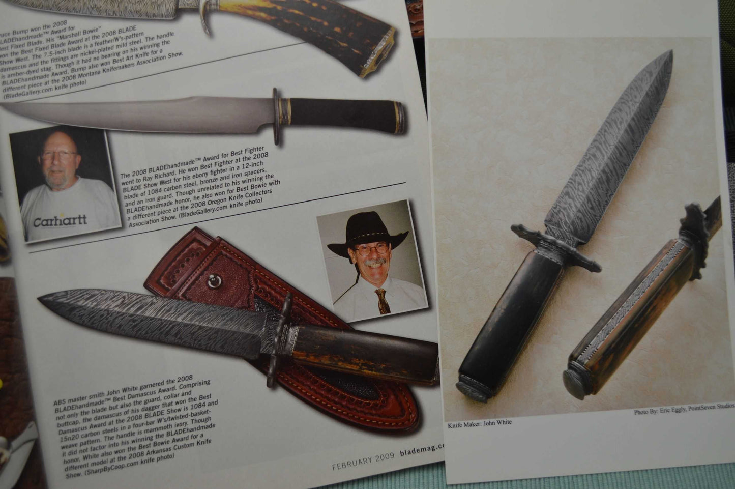 John White, MS Damascus Dagger, Ancient Fossilized Scales (SOLD)
