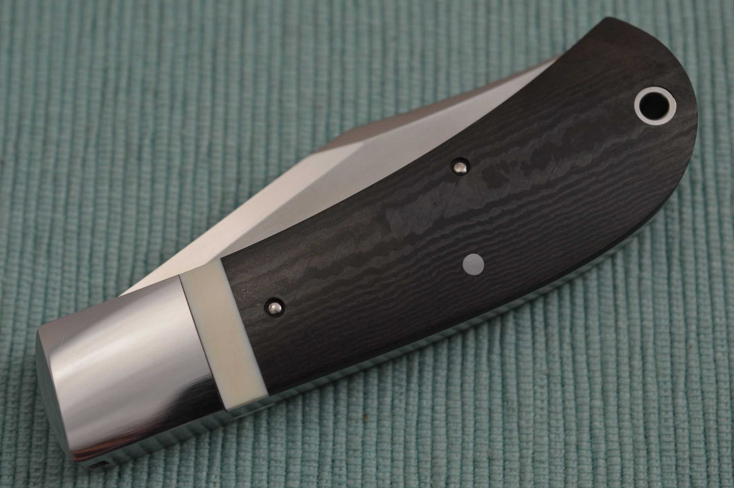 Bill Ruple LANNY'S CLIP, Black Micarta Scales, Fossil Bone Inlay, 2018 Blade Show (SOLD)