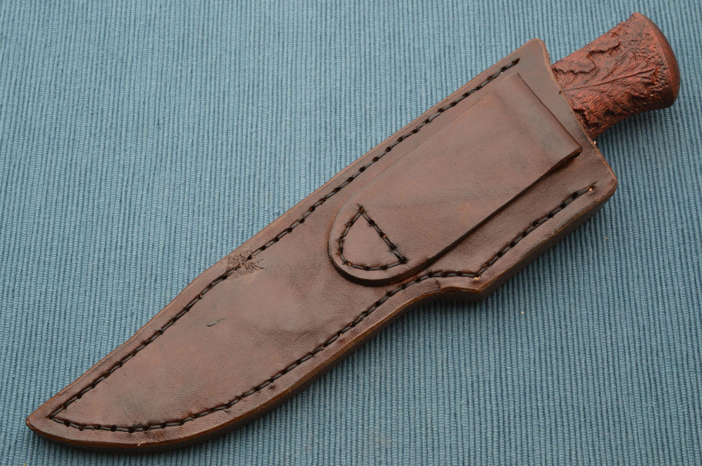 Mark Banfield Bloodwood Clip Point Hunter and Tooled Leather Sheath
