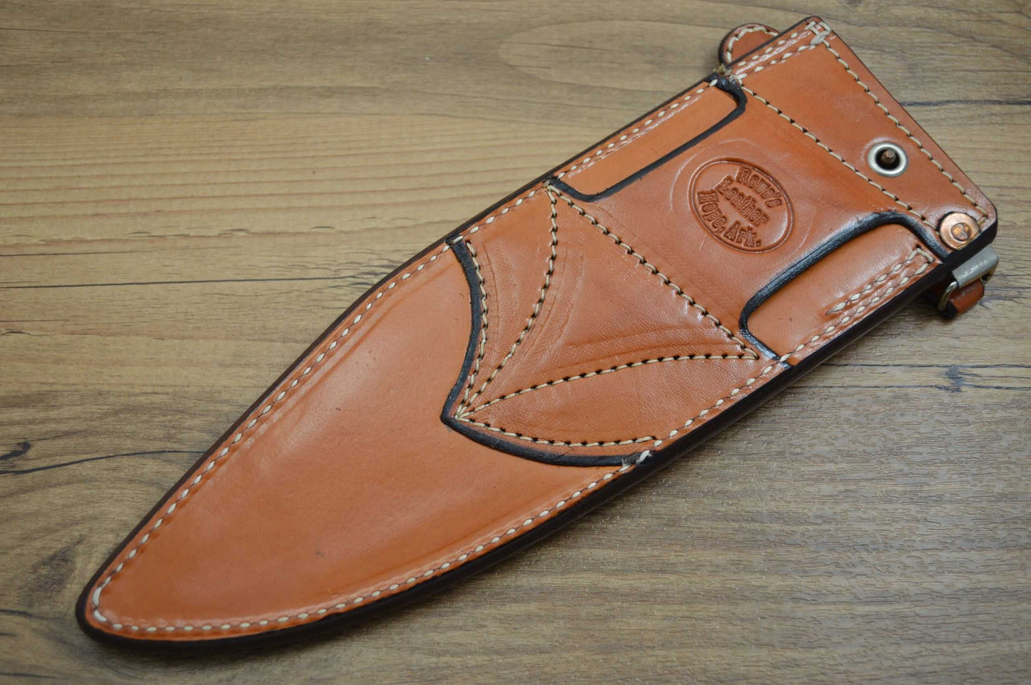 Mike Williams, M.S. Damascus Bowie, Stag Handle, Kenny Rowe Sheath (SOLD)