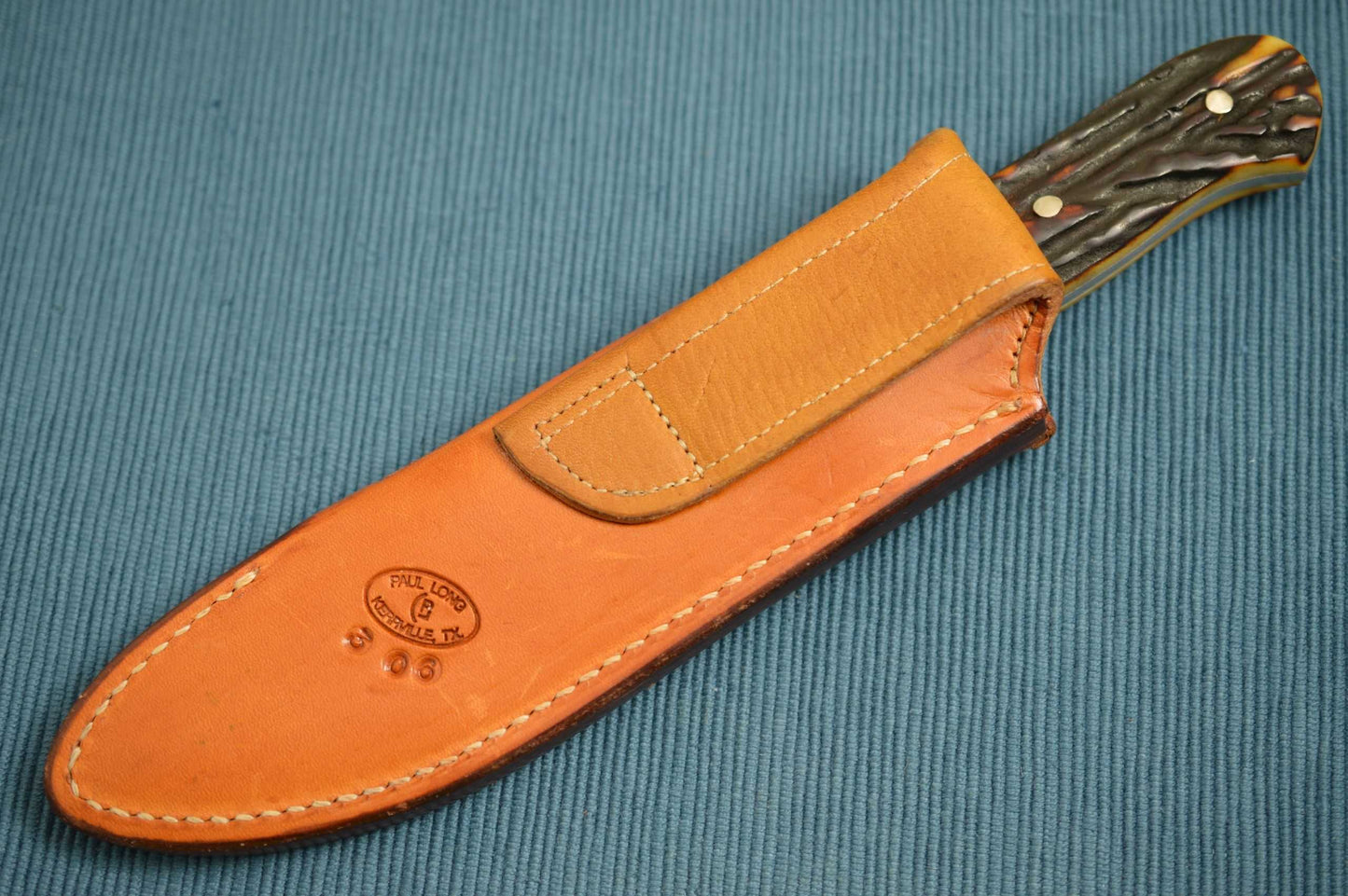 Harvey Dean, M.S. Stag HICKOK Bowie, Paul Long Leather Sheath (SOLD)