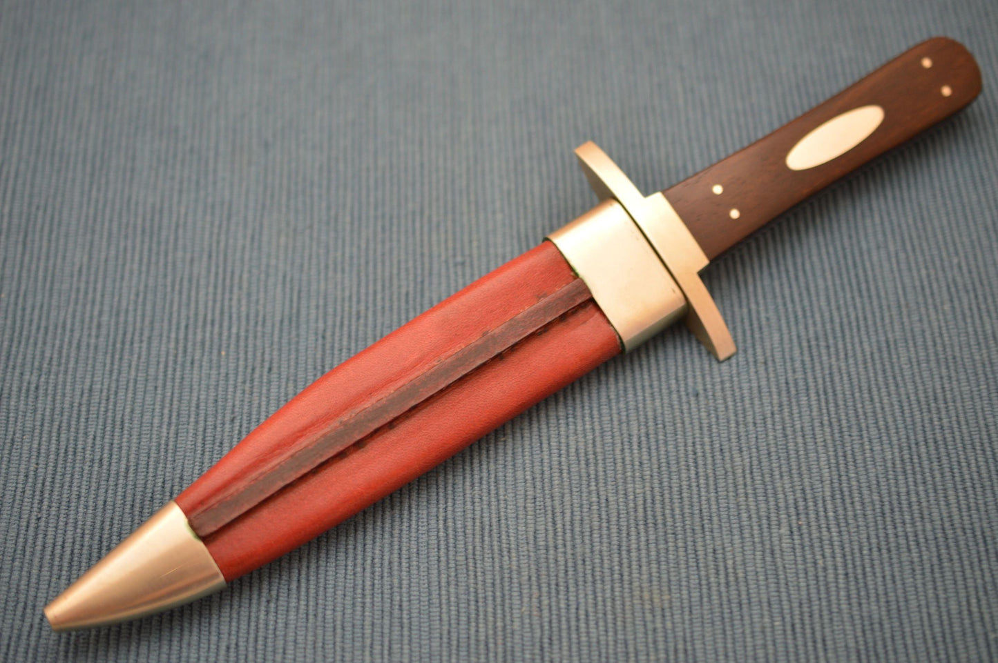 Roger Green Guadalupe Bowie, Leather & Nickel Silver Sheath (SOLD)
