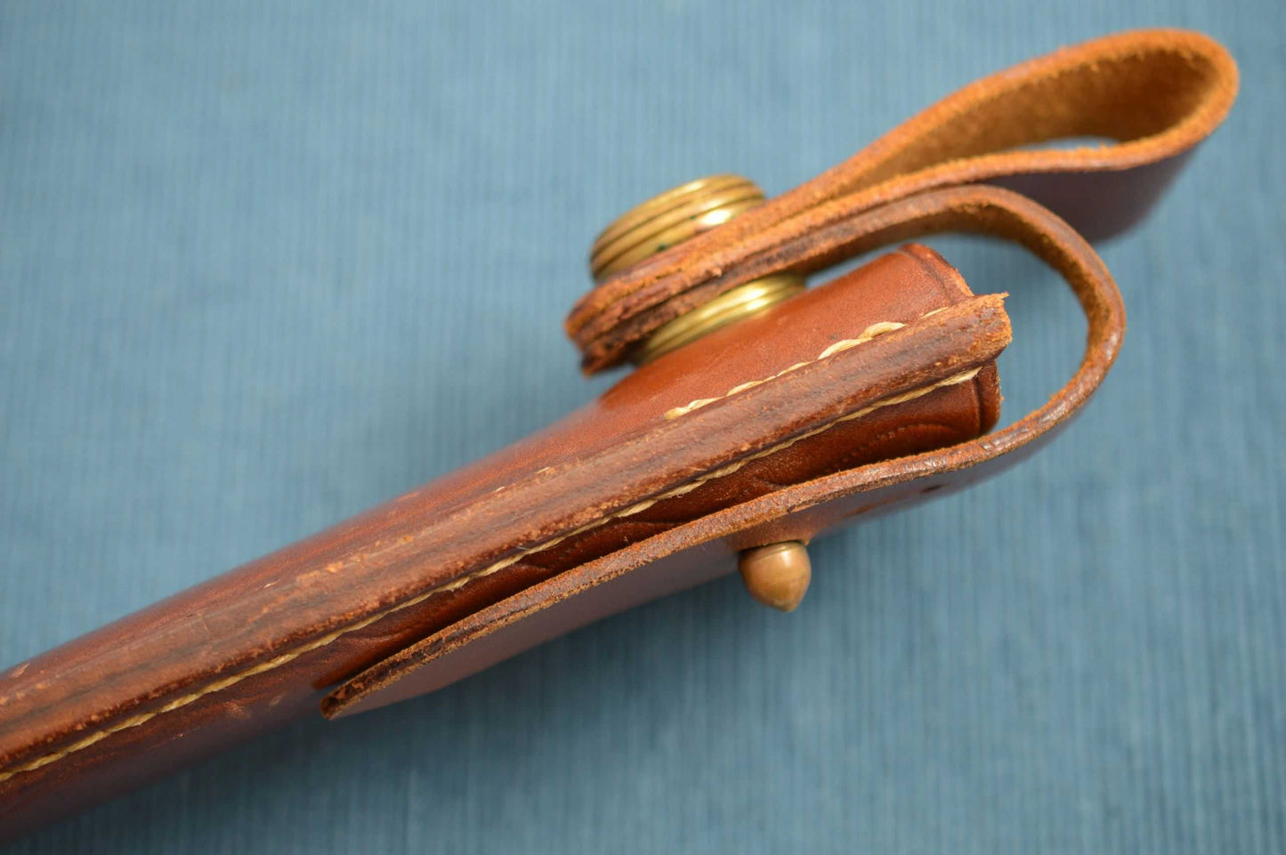 William F. "Bill" Moran ST-24 Wood/Felt Lined Leather Sheath (No Knife)