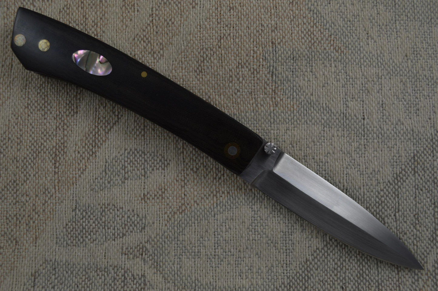 Dick Atkinson Custom Handmade Abalone Inlay Lock Back Folder (SOLD)