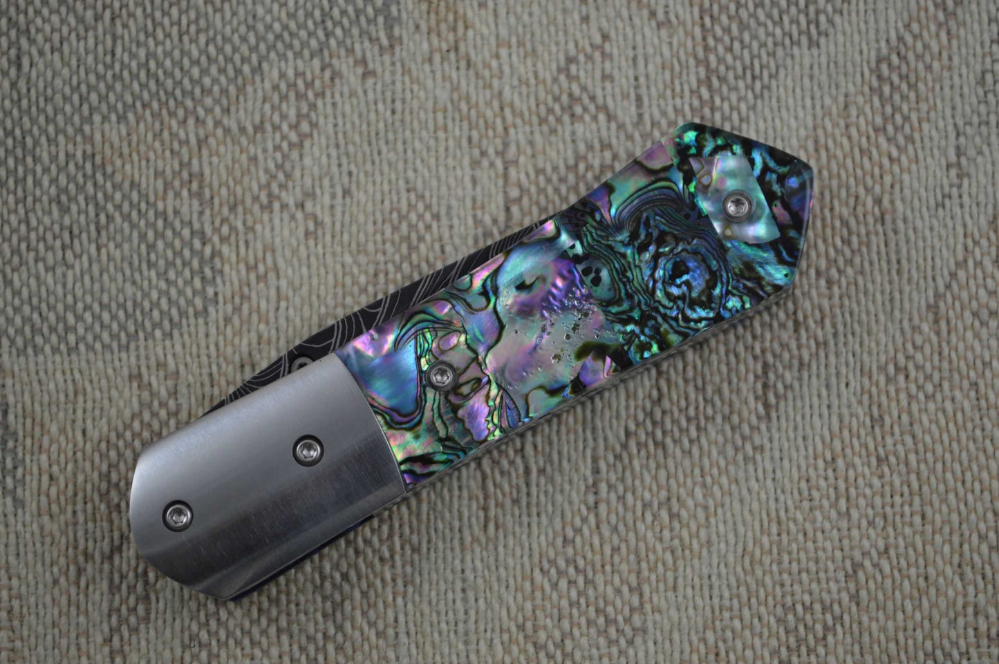 Mike Dilluvio Damascus and Abalone Liner Lock Folder (SOLD)