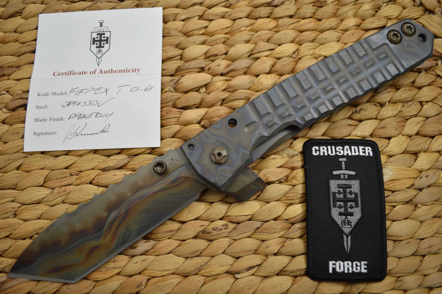 Crusader Forge FIFP EX Tanto, Full Titanium Frame-Lock Flipper, 1 of 1 (SOLD)
