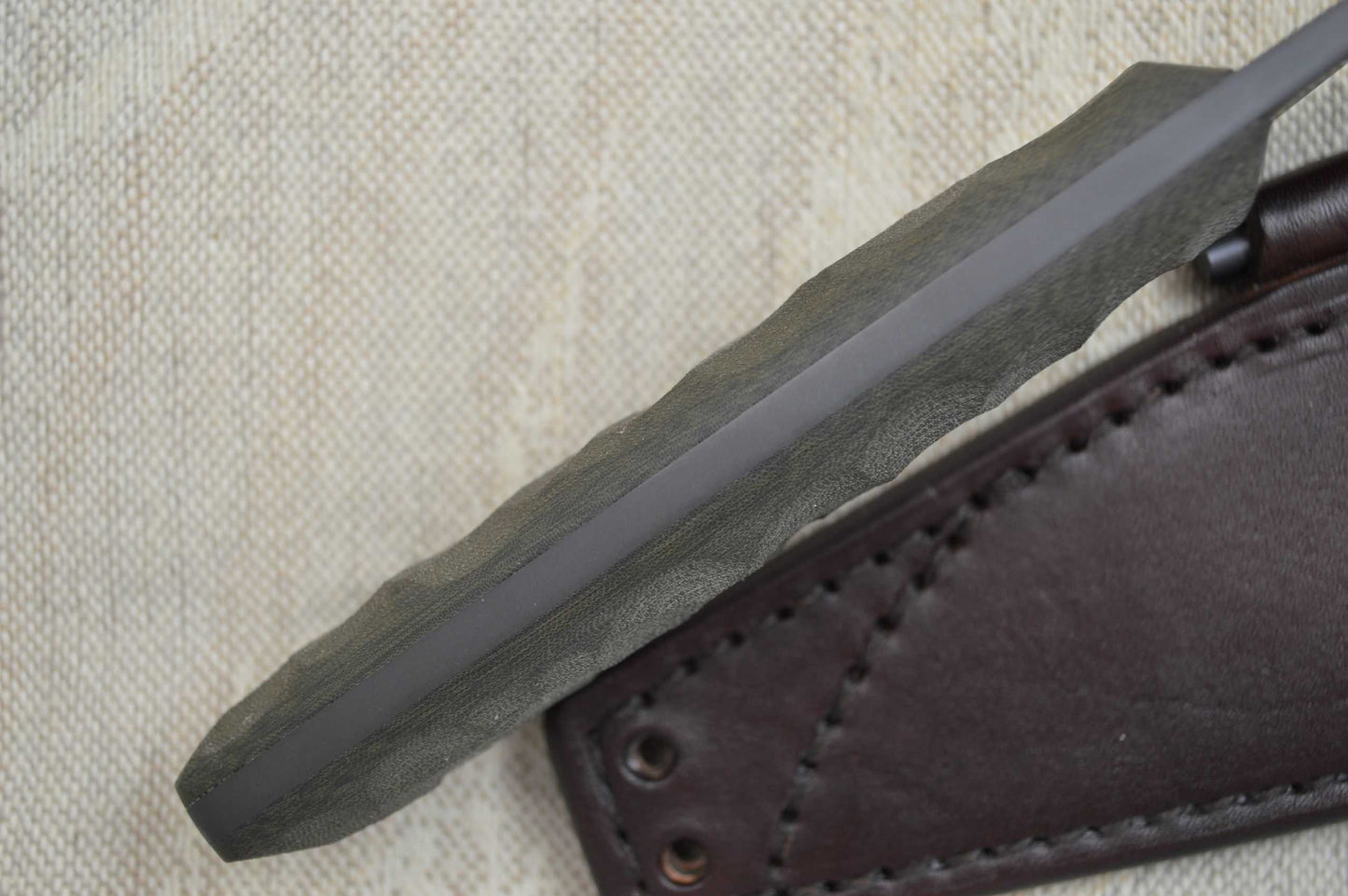 E. Scott McGhee J.S. "Rover" Tactical Fixed Blade, Leather Sheath (SOLD)