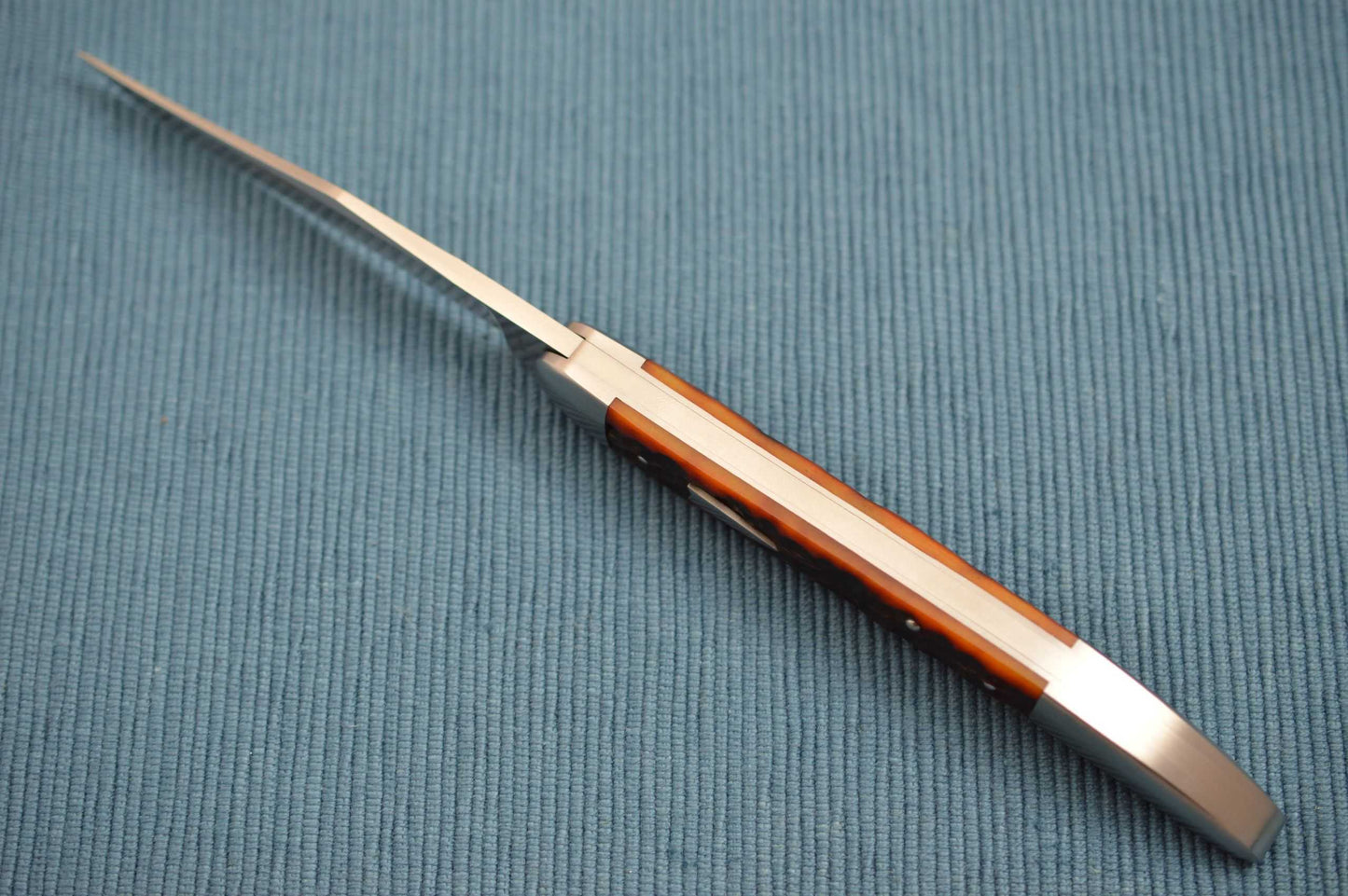 Tom Ploppert Large Texas Toothpick PROTOTYPE, Amber Jigged Bone