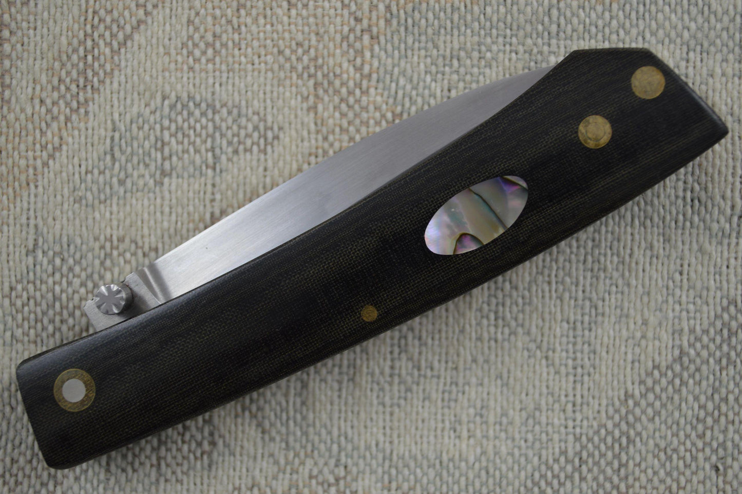 Dick Atkinson Custom Handmade Abalone Inlay Lock Back Folder (SOLD)