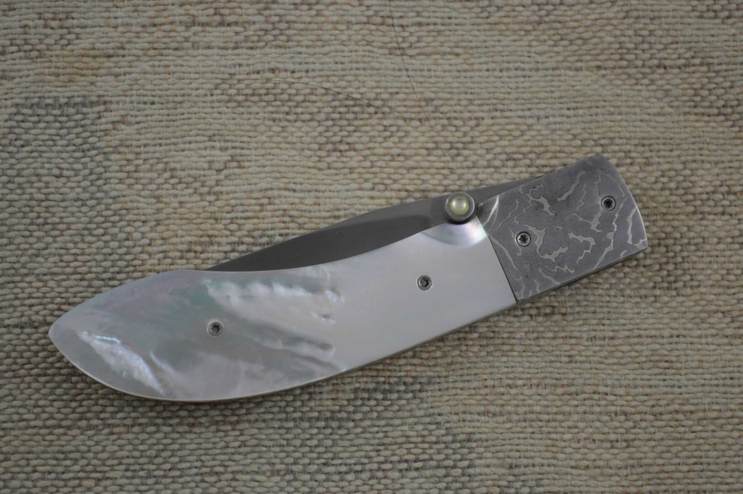 Les Voorhies Pearl Gent's Liner Lock Folder (SOLD)