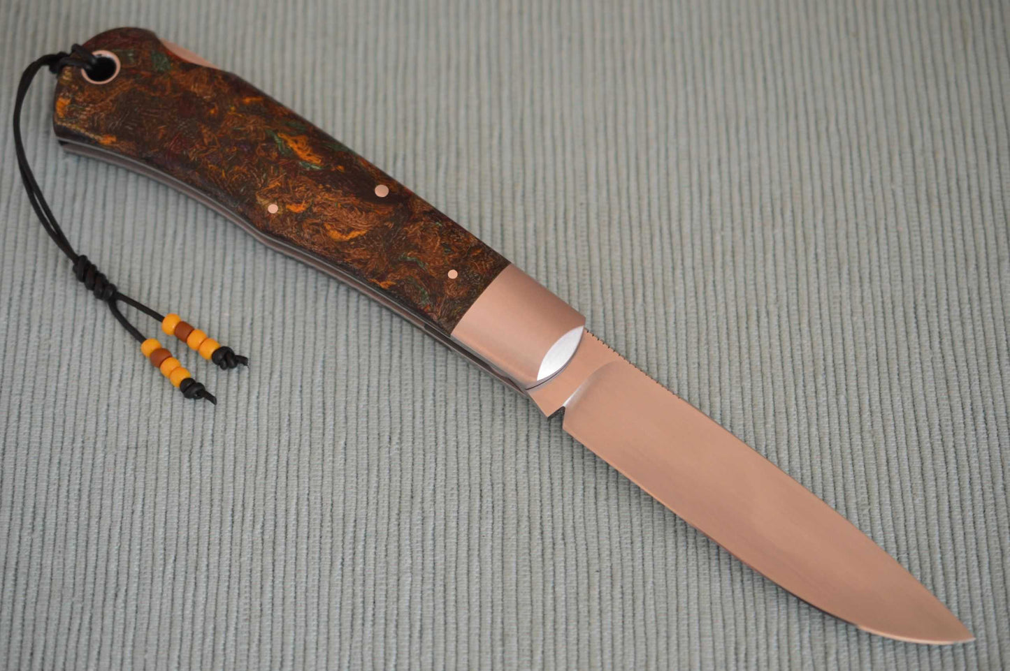 Tom Ploppert Vintage Rag Micarta F1 Lock-Back Folding Knife (SOLD)