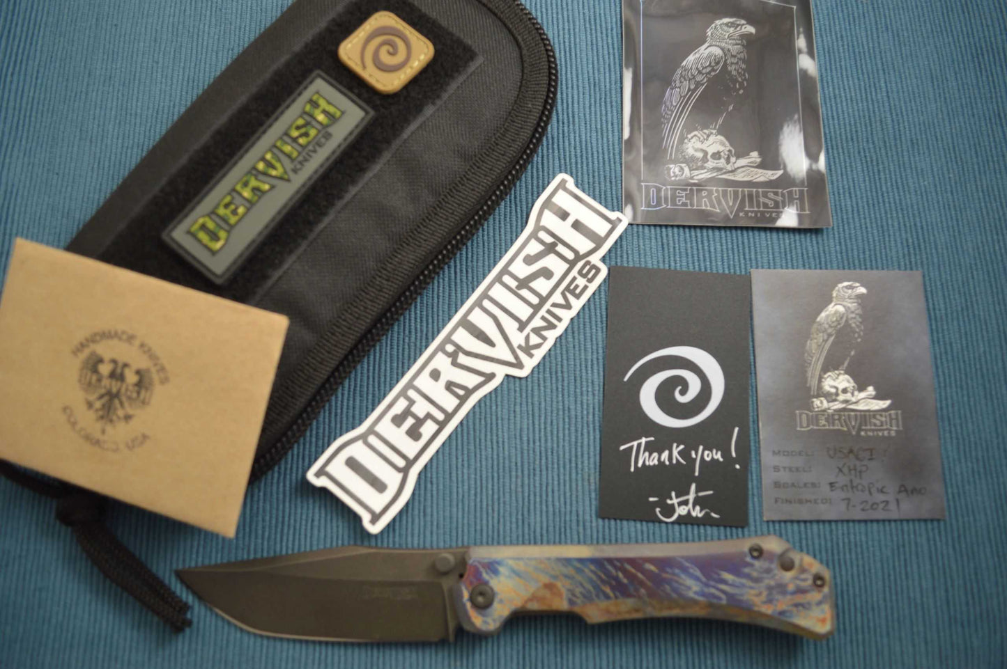 John Gonzalez Custom USAGI Dervish Knives Frame-Lock Folder