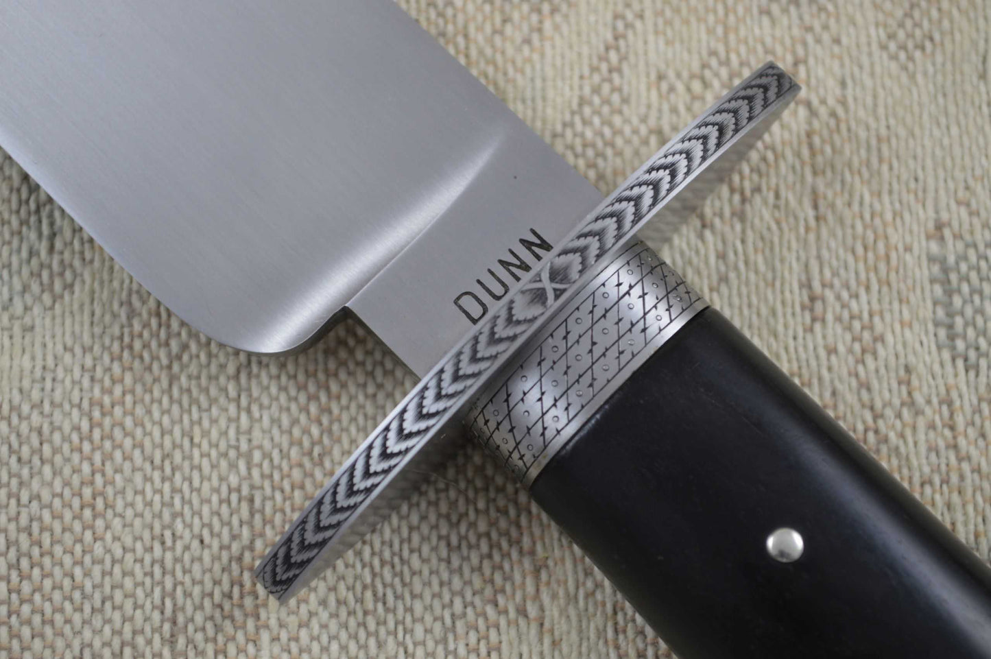 Steve Dunn, M.S. Engraved Carbon Bowie, African Blackwood Handle (SOLD)